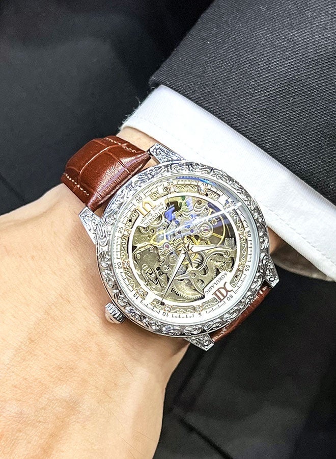 AOKULASIC Watches for Men Business Fashion Automatic Men Watch Luxury Brand Mens Mechanical Watches Hollow Out Waterproof Retro Wristwatch - Image 5